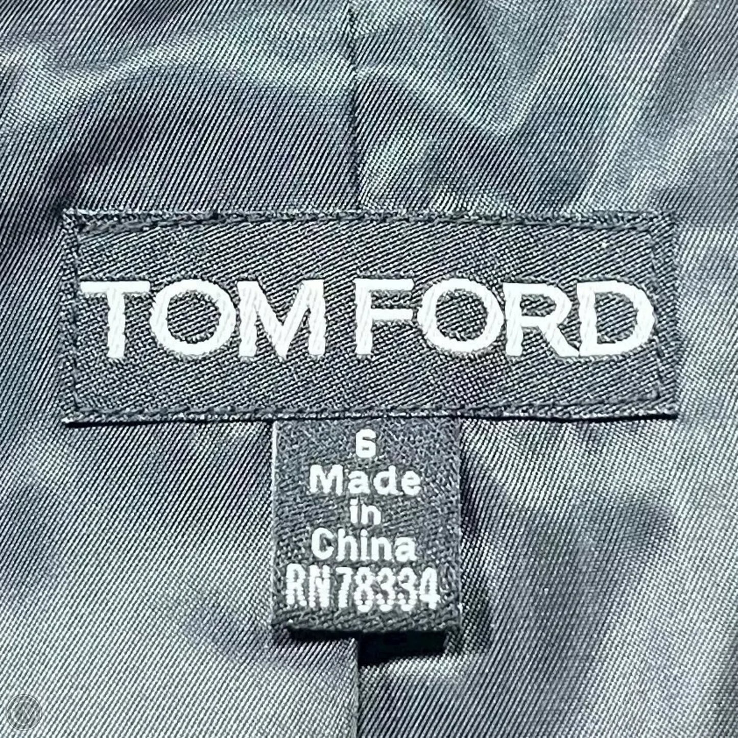 Blazer Luxury Designer By Tom Ford In Black, Size: 6