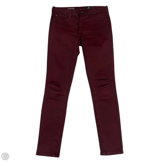 Jeans Skinny By Adriano Goldschmied In Maroon, Size: 2