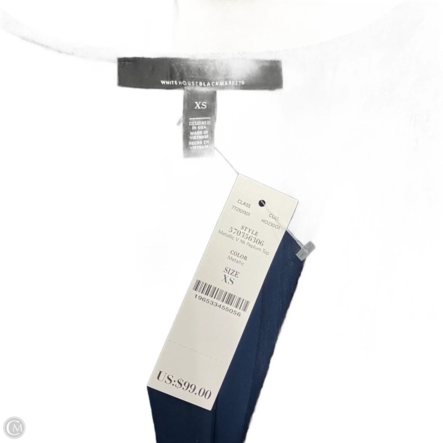 Top Long Sleeve By White House Black Market In Navy, Size: Xs