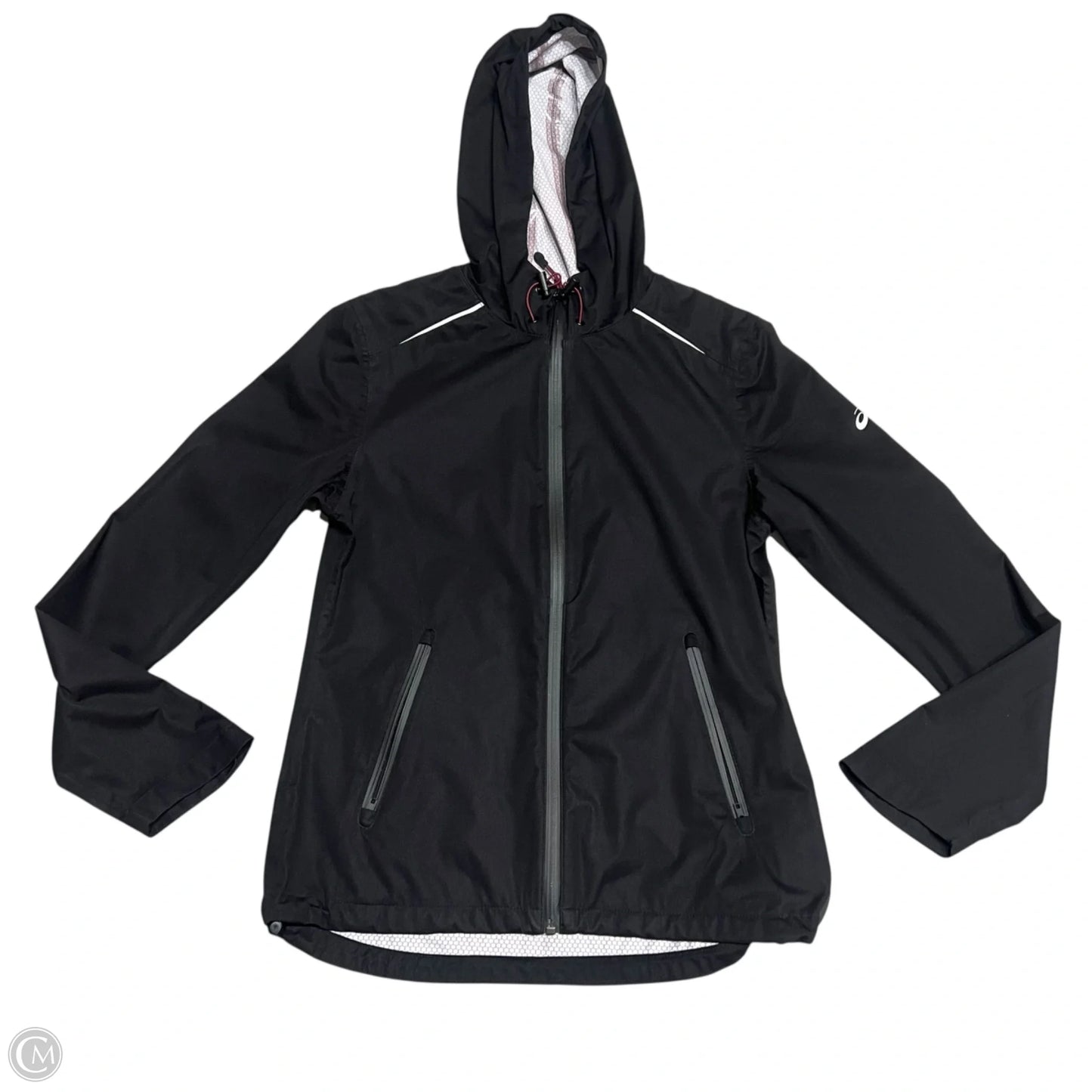 Athletic Top Long Sleeve Hoodie By Asics In Black, Size: S