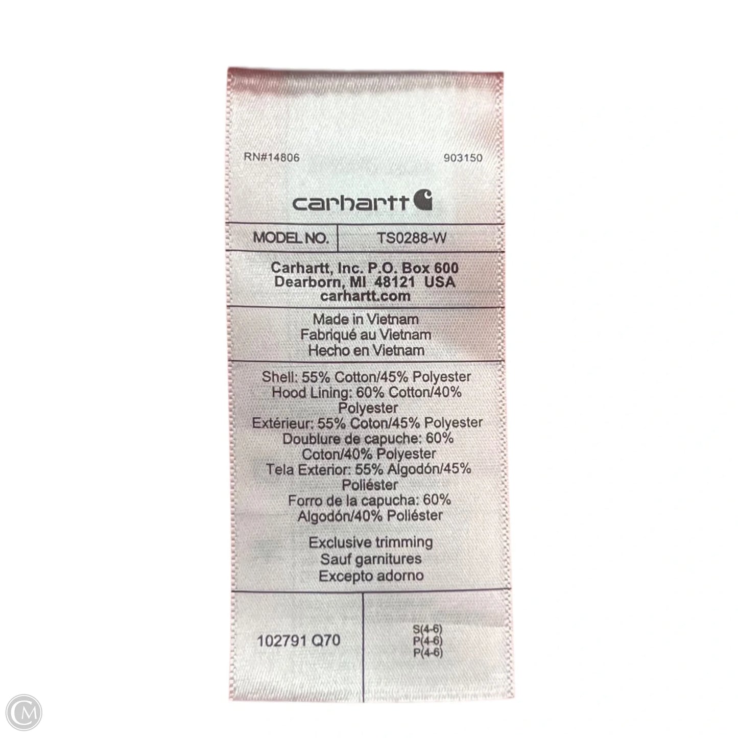 Sweatshirt Hoodie By Carhartt In Orange, Size: S