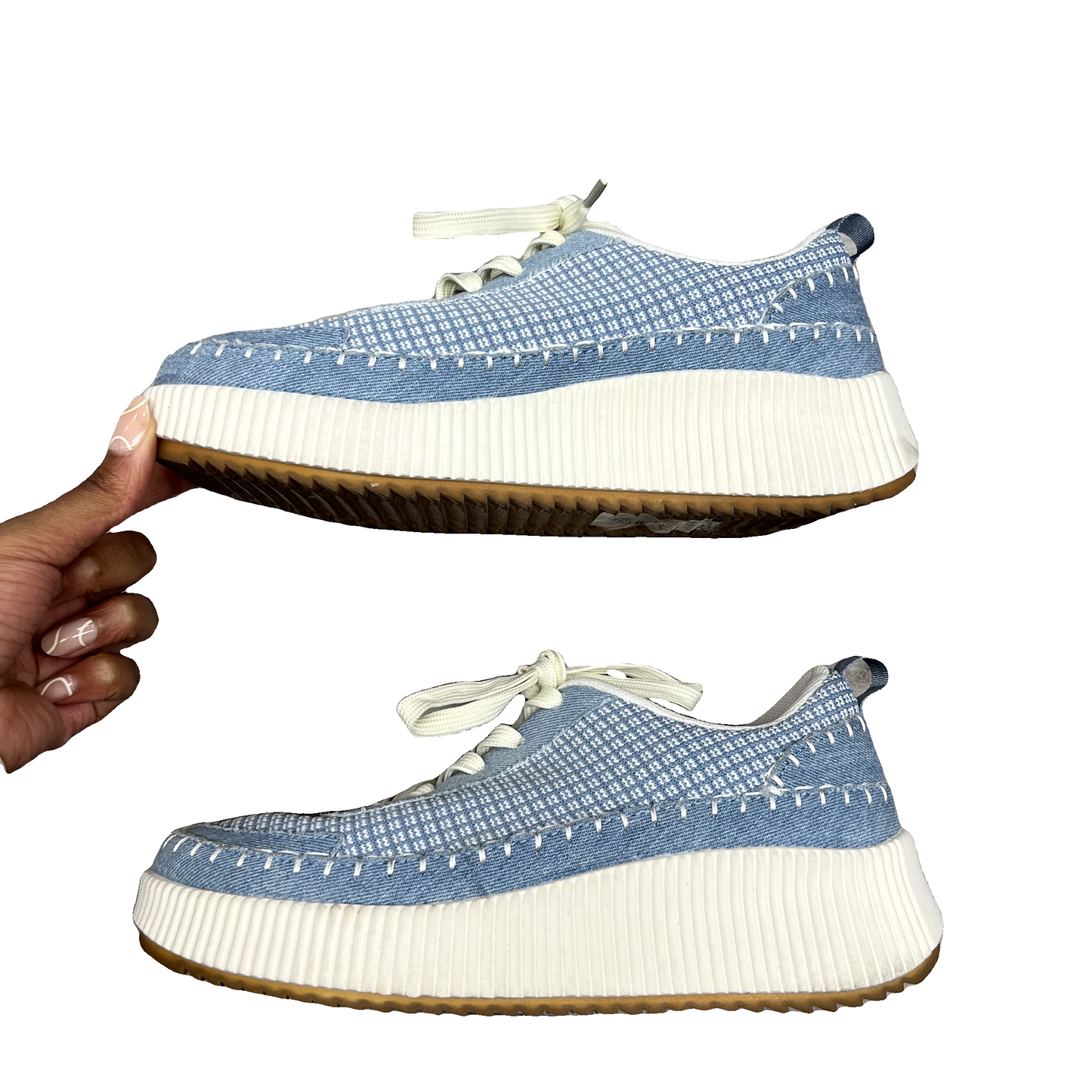 Shoes Sneakers By Nicole Miller In Blue & White, Size: 7.5