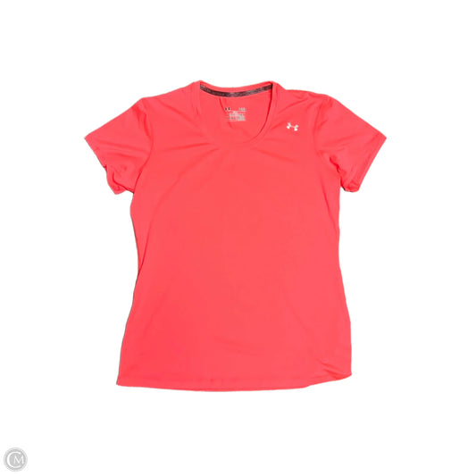 Athletic Top Short Sleeve By Under Armour In Orange, Size: L