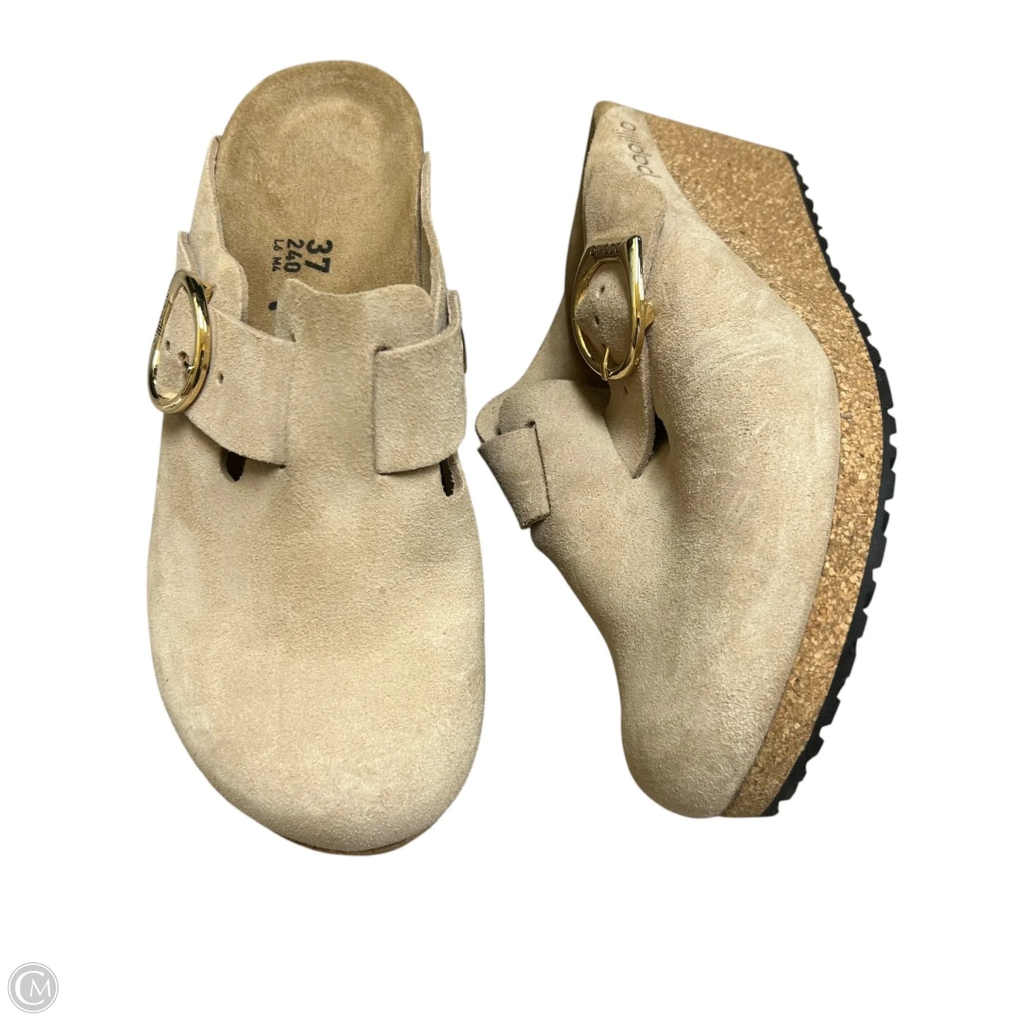 Shoes Heels Wedge By Papillion In Cream, Size: 6