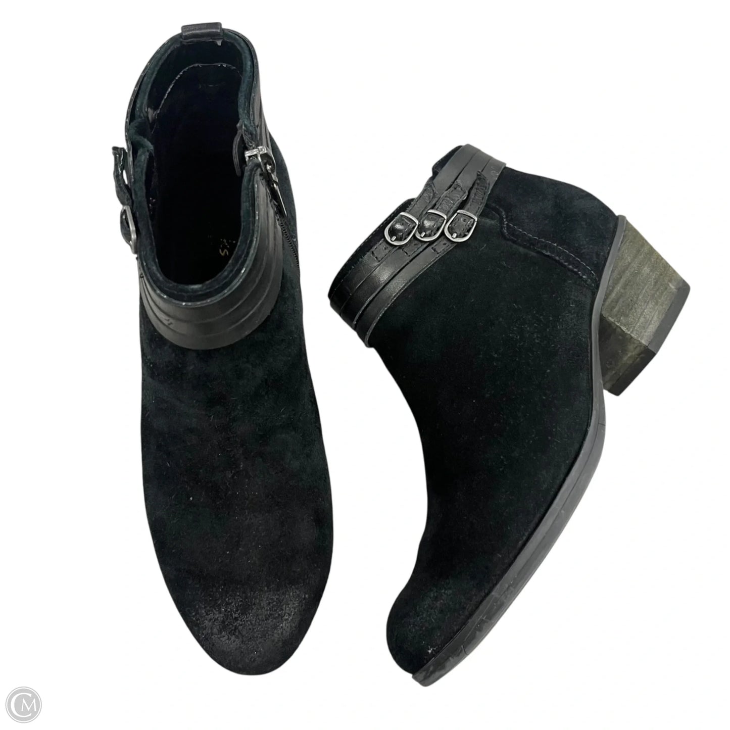 Boots Ankle Heels By Clarks In Brown, Size: 7.5