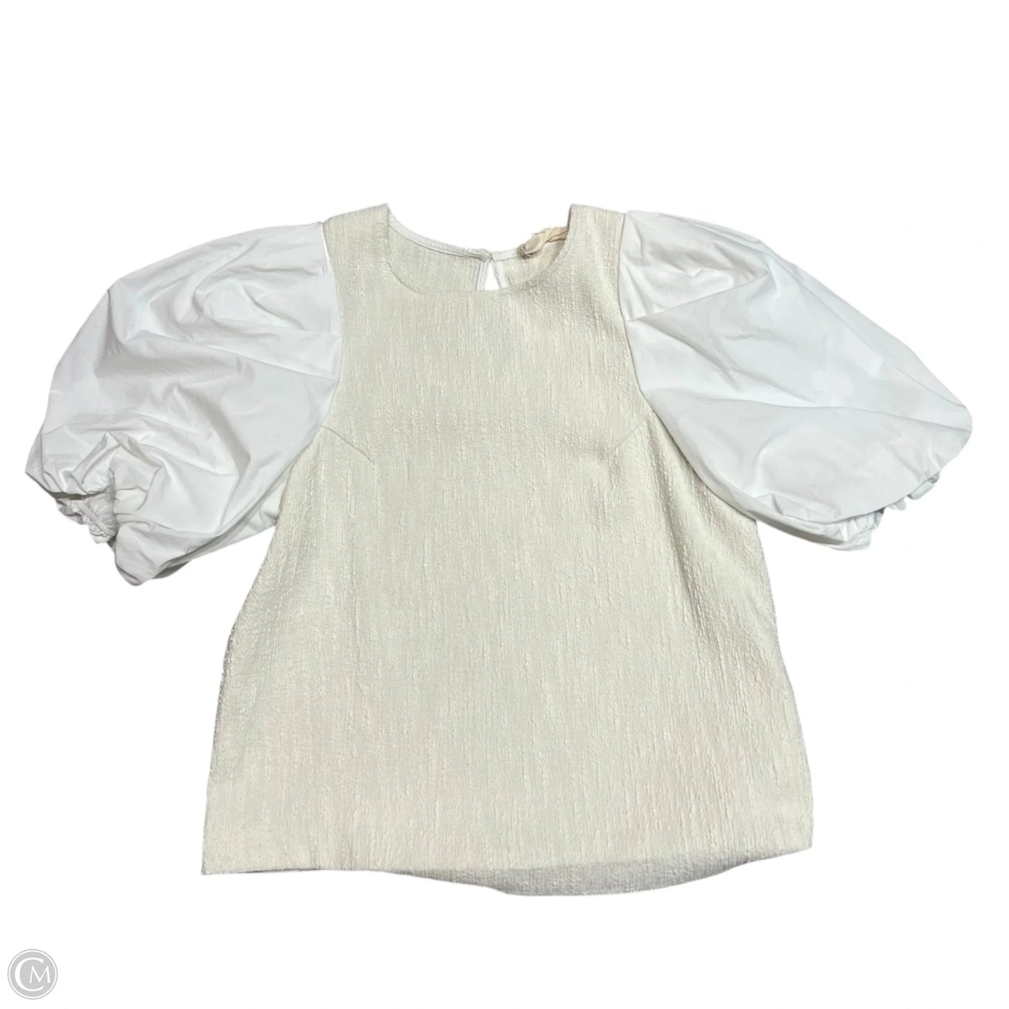 Top Short Sleeve By Anthropologie In Cream, Size: S
