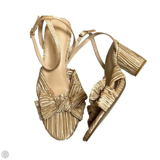 Sandals Heels Block By Athlefit In Gold, Size: 8