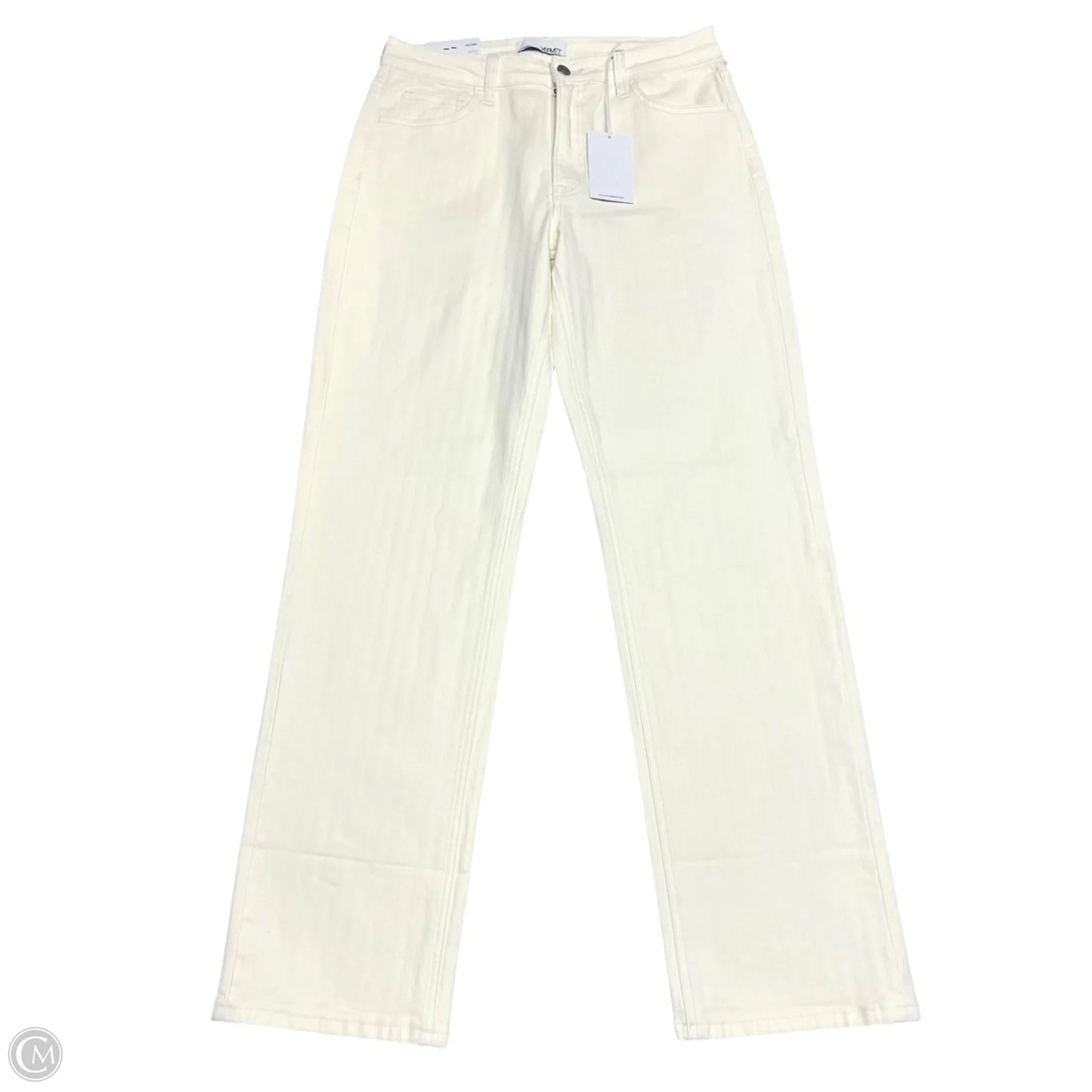 Jeans Straight By Vervet In Cream Denim, Size: 10