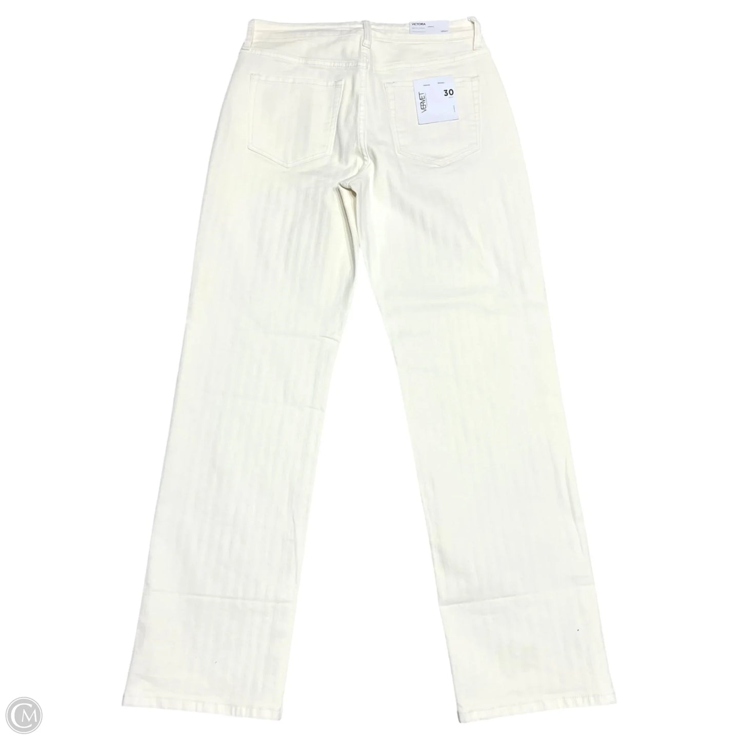 Jeans Straight By Vervet In Cream Denim, Size: 10