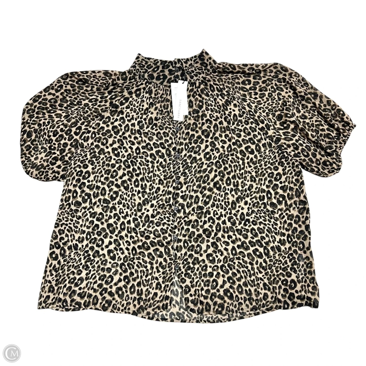 Blouse Short Sleeve By Sanctuary In Animal Print, Size: Xl