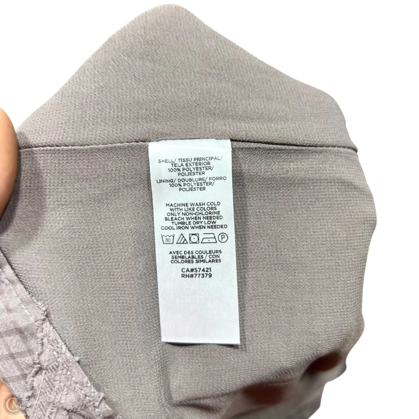 Blouse Short Sleeve By Ann Taylor In Grey, Size: Xl