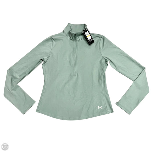 Athletic Top Long Sleeve Collar By Under Armour In Green, Size: S