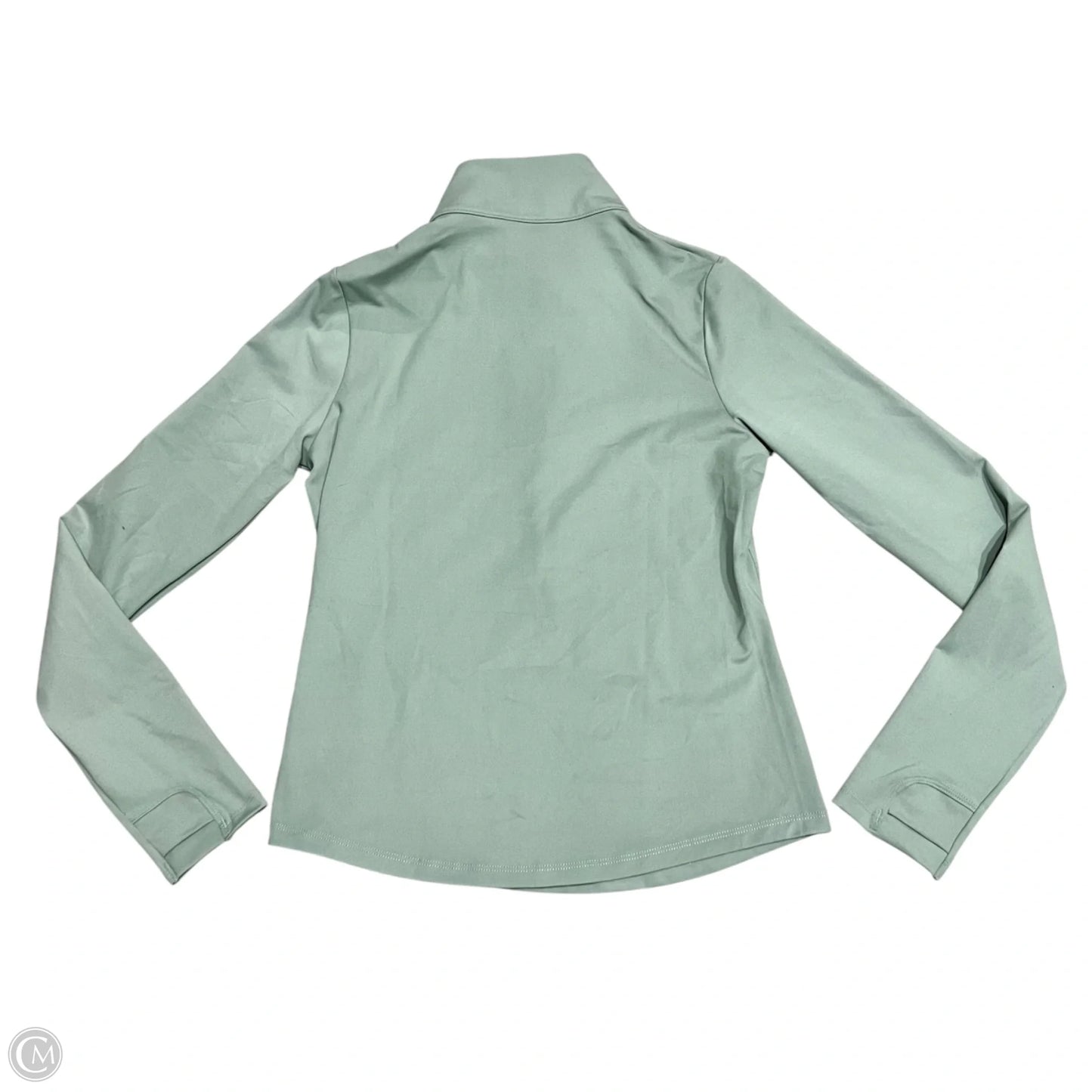 Athletic Top Long Sleeve Collar By Under Armour In Green, Size: S