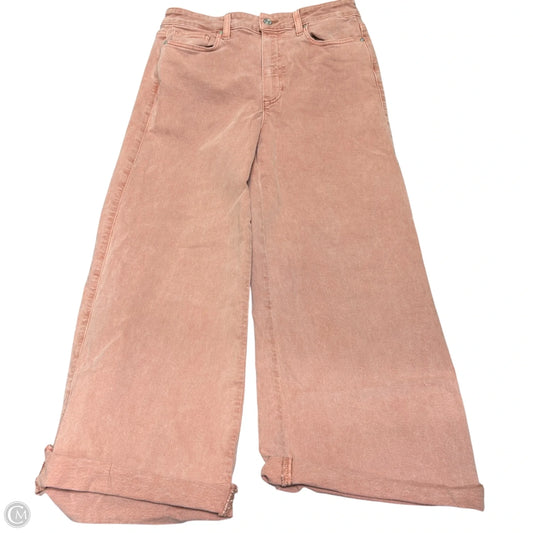 Jeans Wide Leg By Paige In Pink Denim, Size: 8