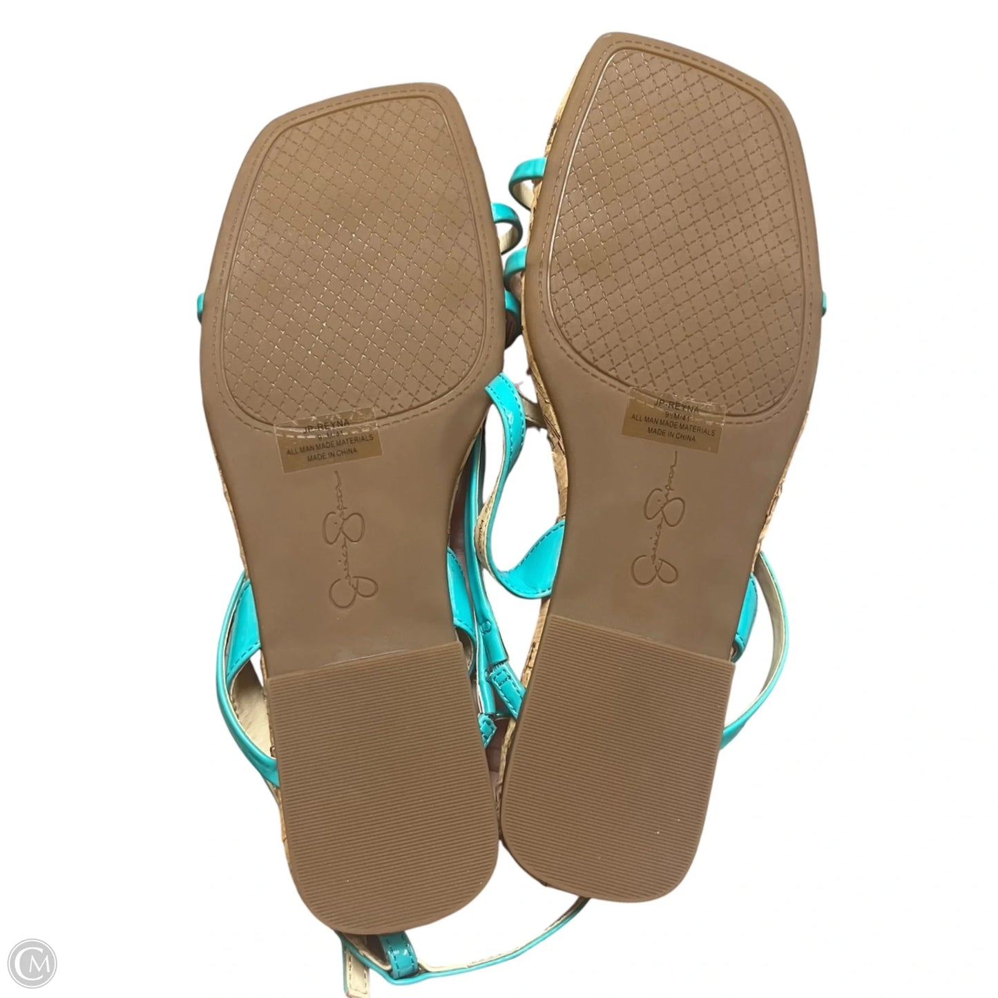 Sandals Flats By Jessica Simpson In Aqua, Size: 9.5