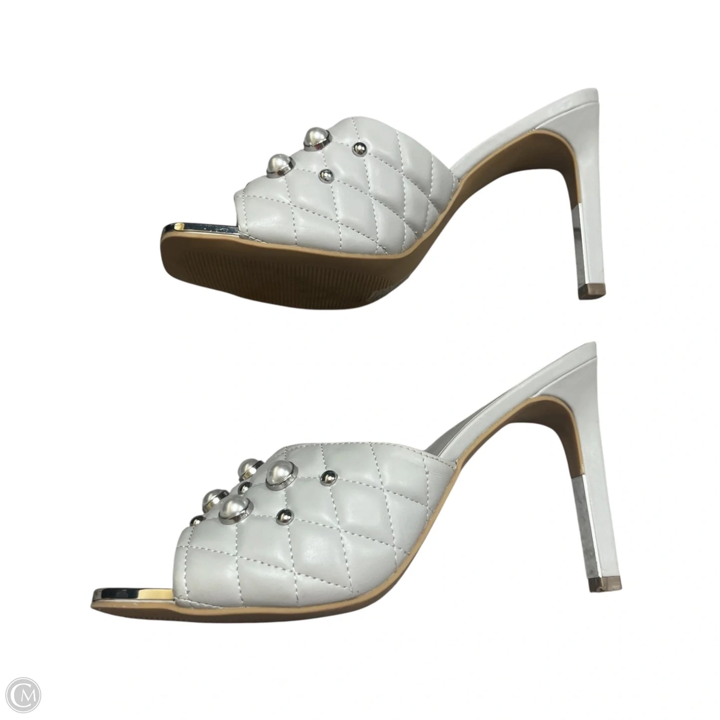 Sandals Designer By Karl Lagerfeld In Grey, Size: 10.5