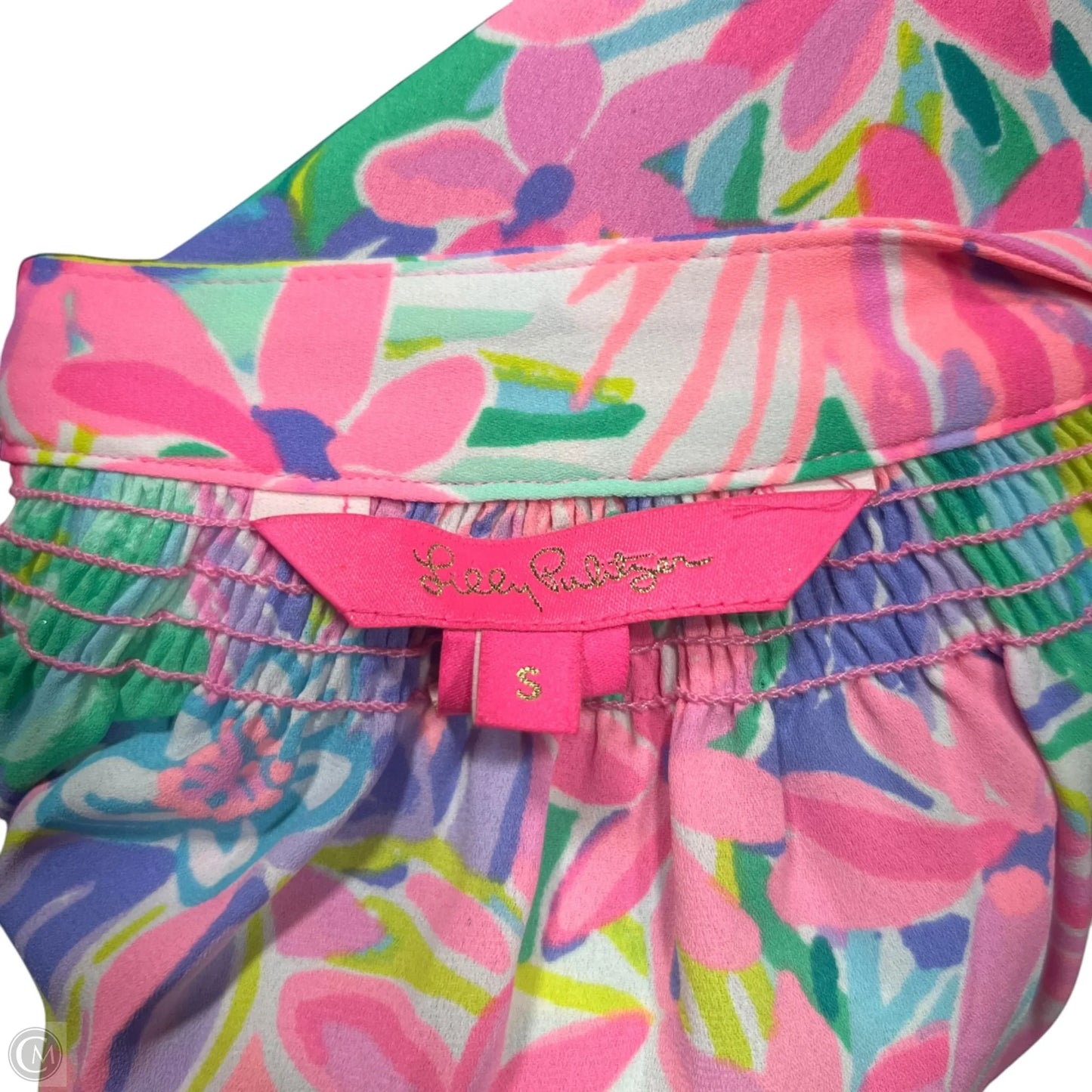 Top 3/4 Sleeve Designer By Lilly Pulitzer In Pink & Purple, Size: S