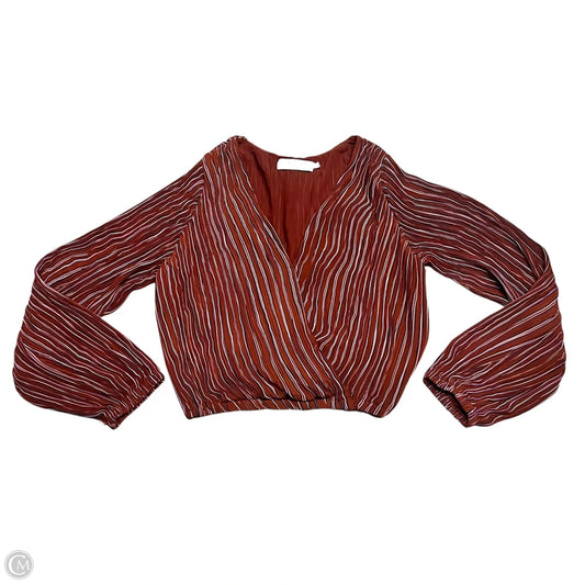 Top Long Sleeve By Astr The Label In Maroon, Size: L