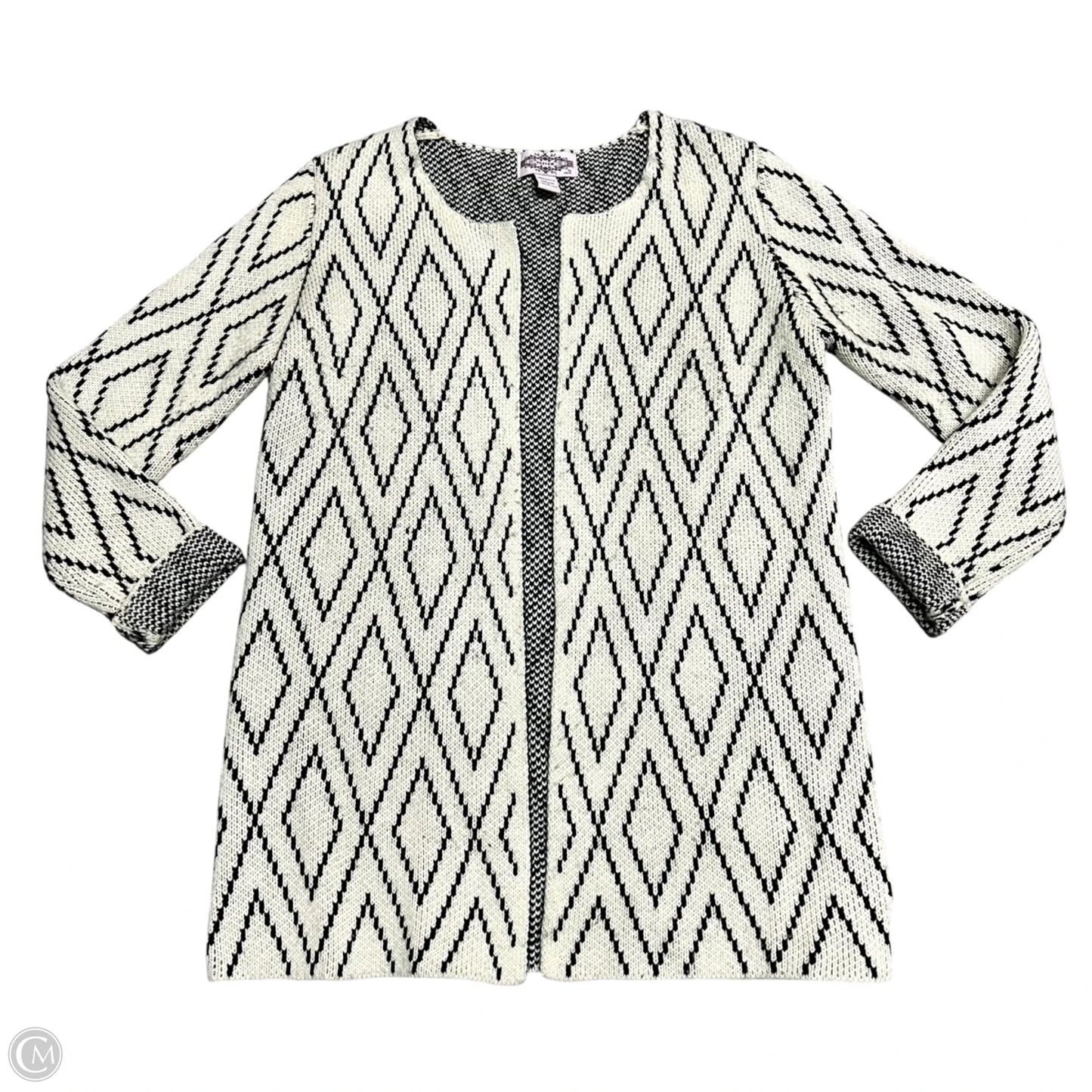 Cardigan By Oliver In Black & Cream, Size: S