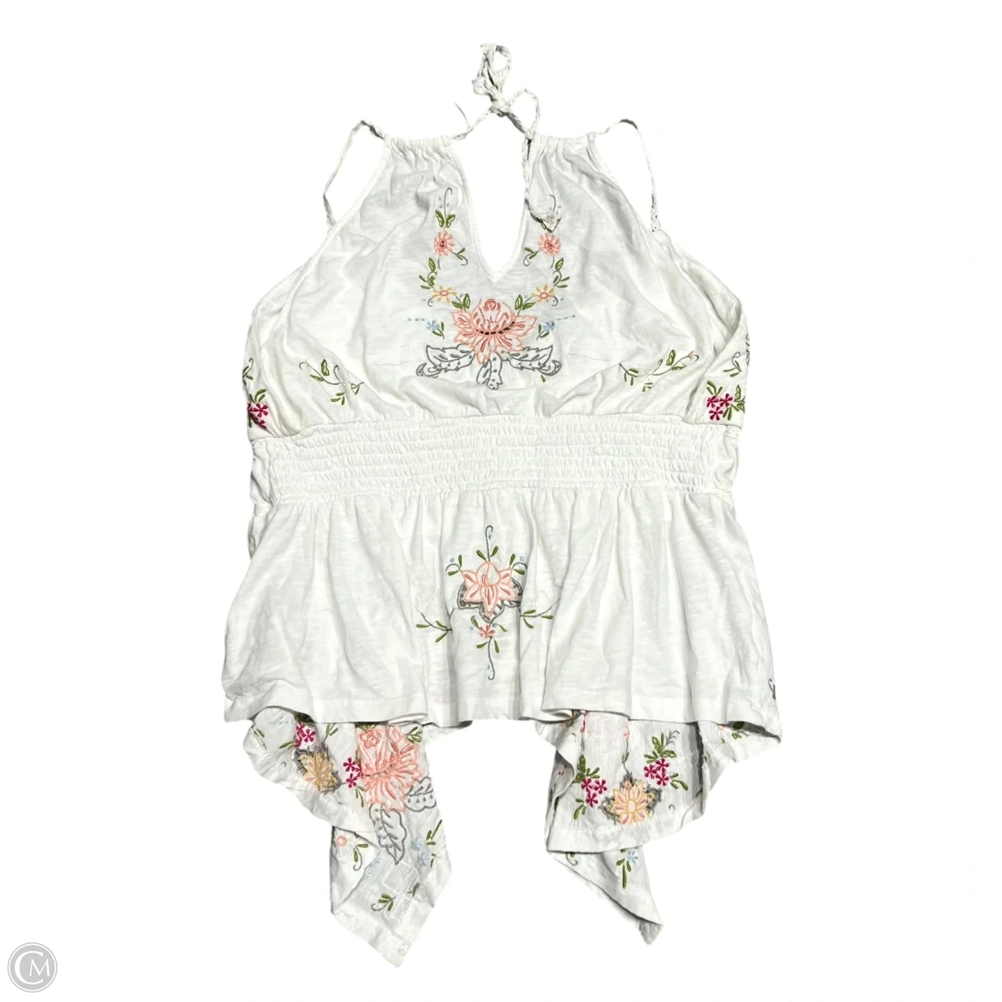 Top Sleeveless By Anthropologie In Green & White, Size: L