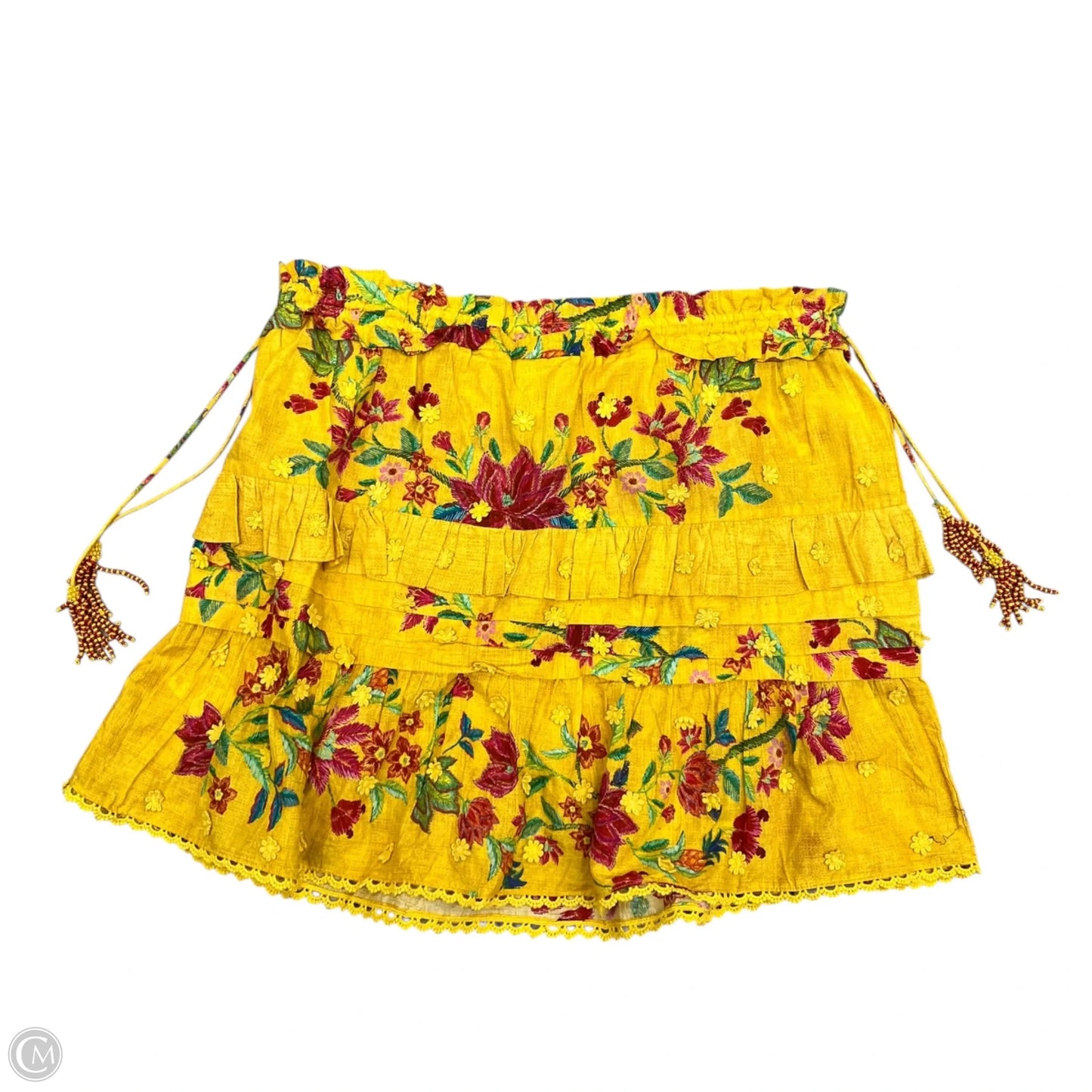 Skirt Mini & Short By Farm Rio In Yellow, Size: Xl