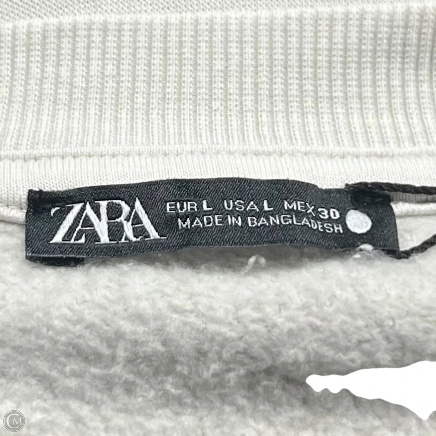 Sweatshirt Crewneck By Zara In Grey, Size: L
