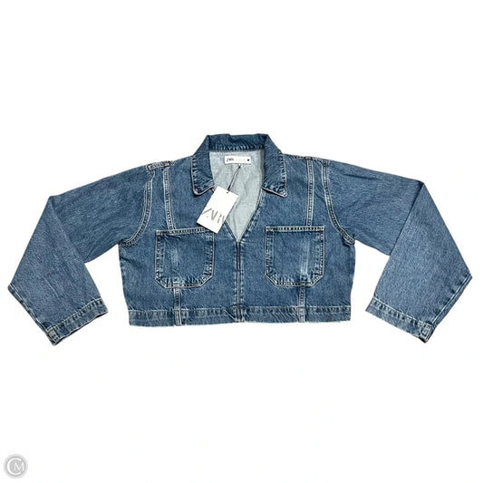 Jacket Shirt By Zara In Blue Denim, Size: Xl