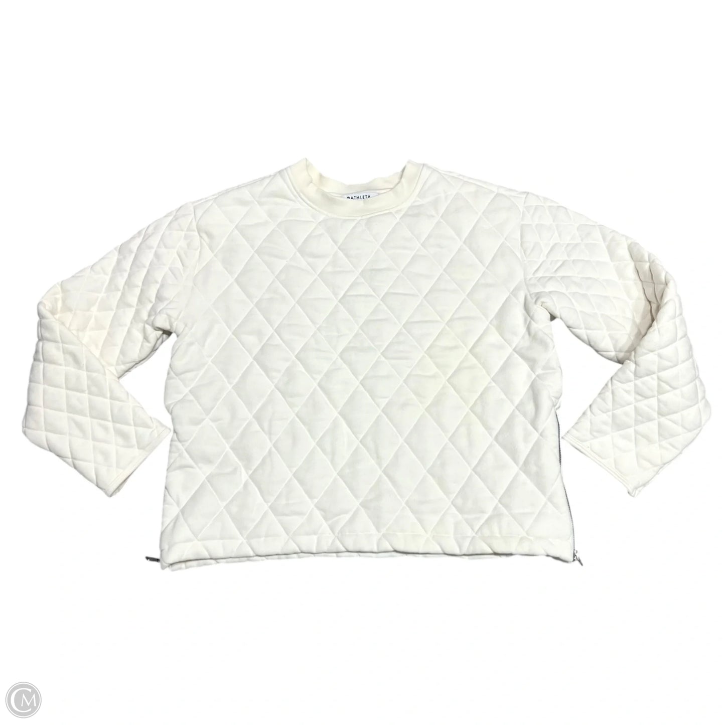 Sweatshirt Crewneck By Athleta In Cream, Size: M