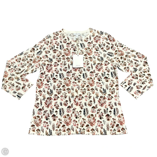 Cardigan By Garnet Hill In Cream & Red, Size: M