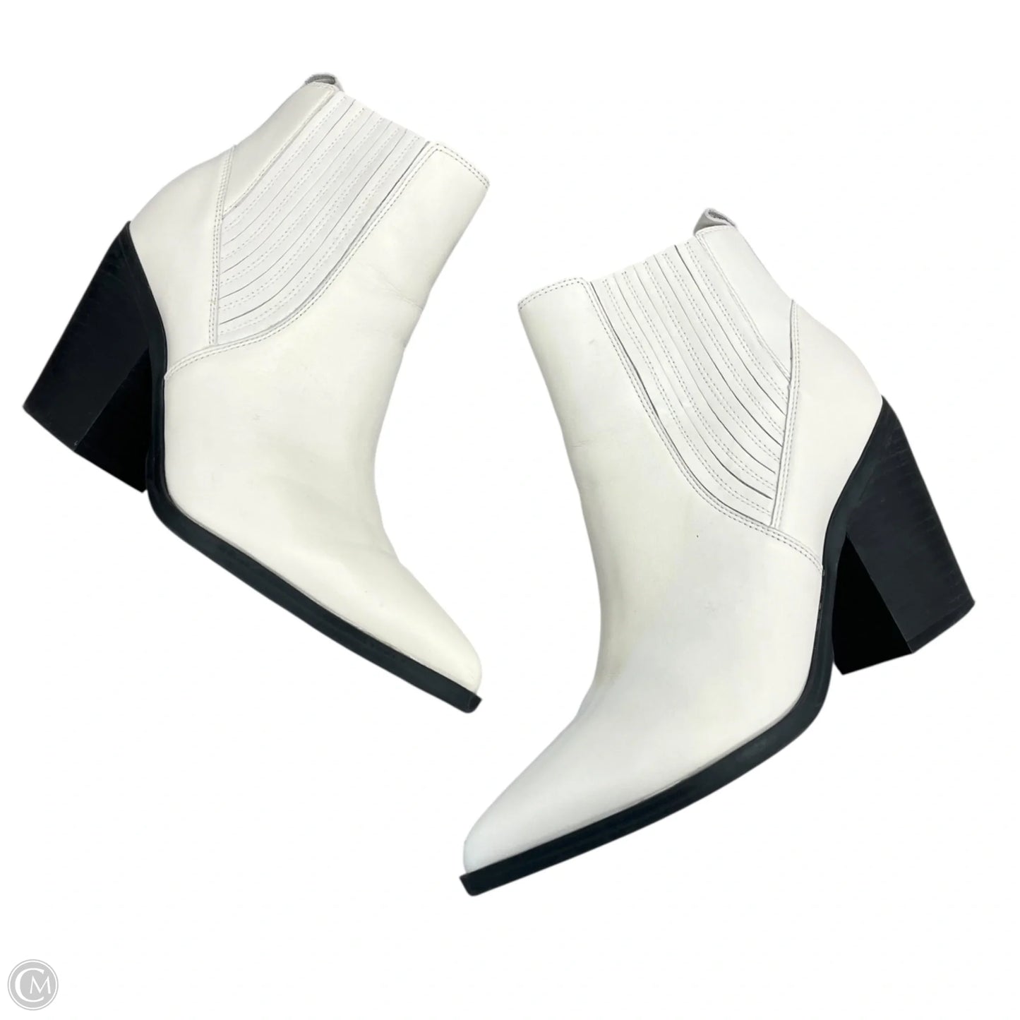 Boots Ankle Heels By Marc Fisher In Cream, Size: 10