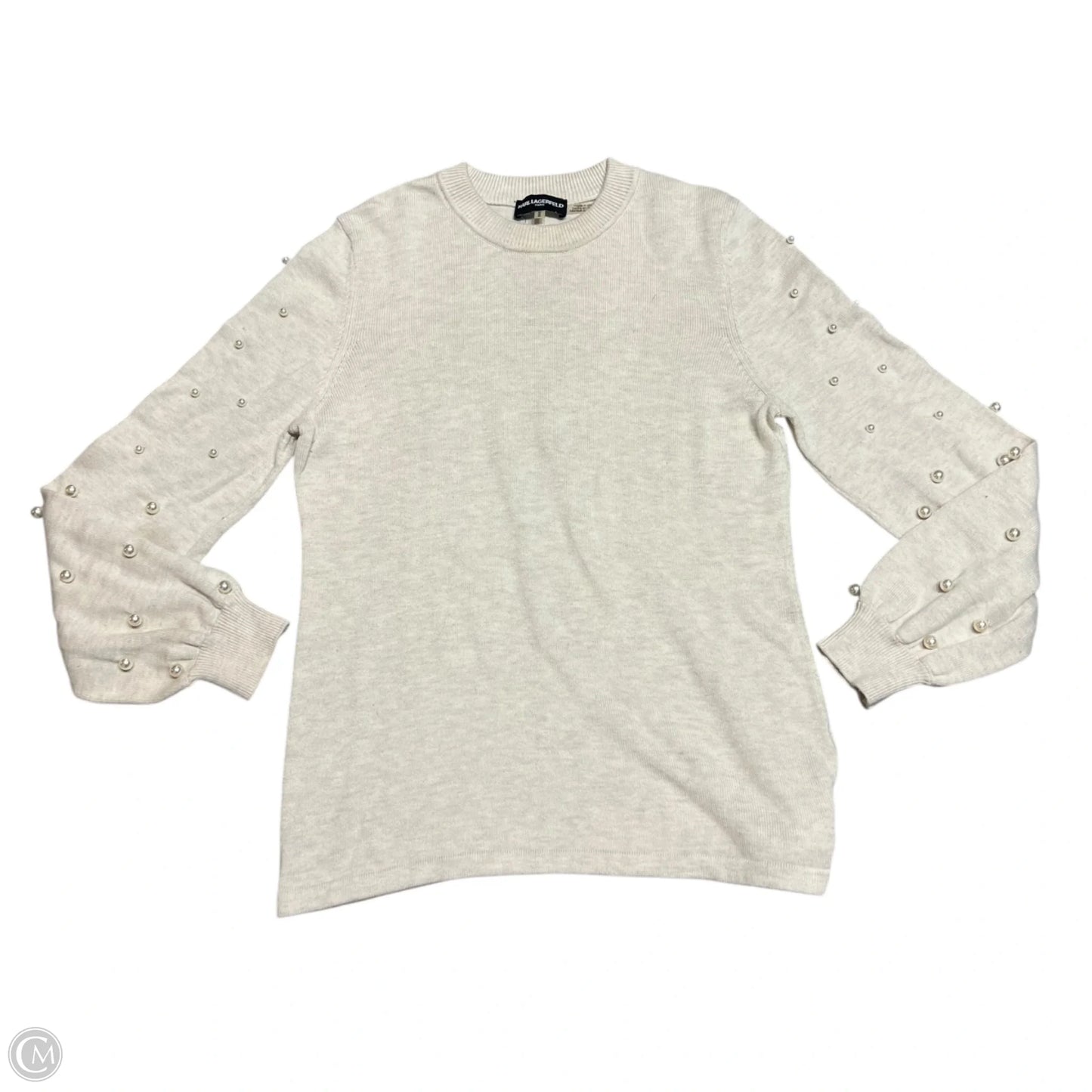 Sweater Designer By Karl Lagerfeld In Beige, Size: M
