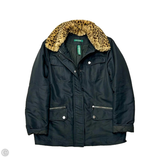 Coat Puffer & Quilted By Lauren By Ralph Lauren In Black, Size: M