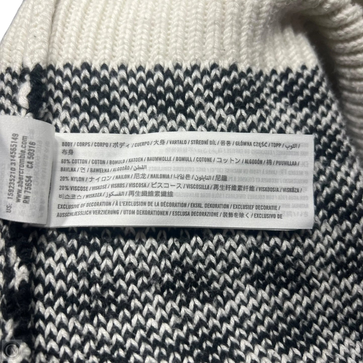 Vest Sweater By Abercrombie And Fitch In Black & White, Size: S