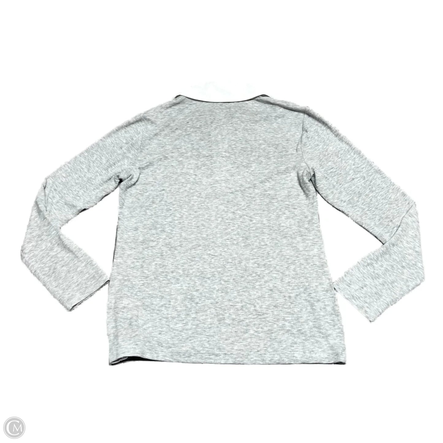 Top Long Sleeve By Magaschoni In Grey & White, Size: M