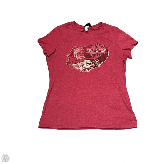 Top Short Sleeve By Harley Davidson In Red, Size: M