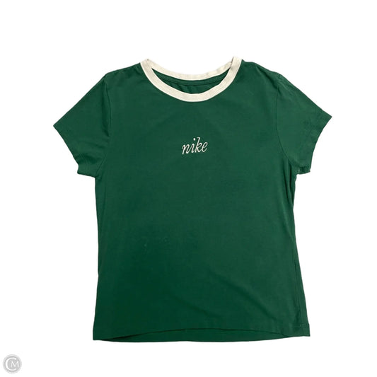Top Short Sleeve By Nike In Green, Size: M