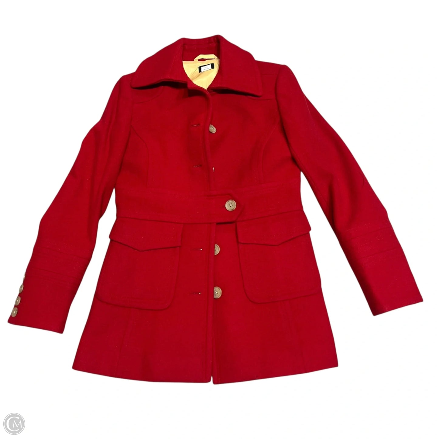 Coat Peacoat By J. Crew In Red, Size: S