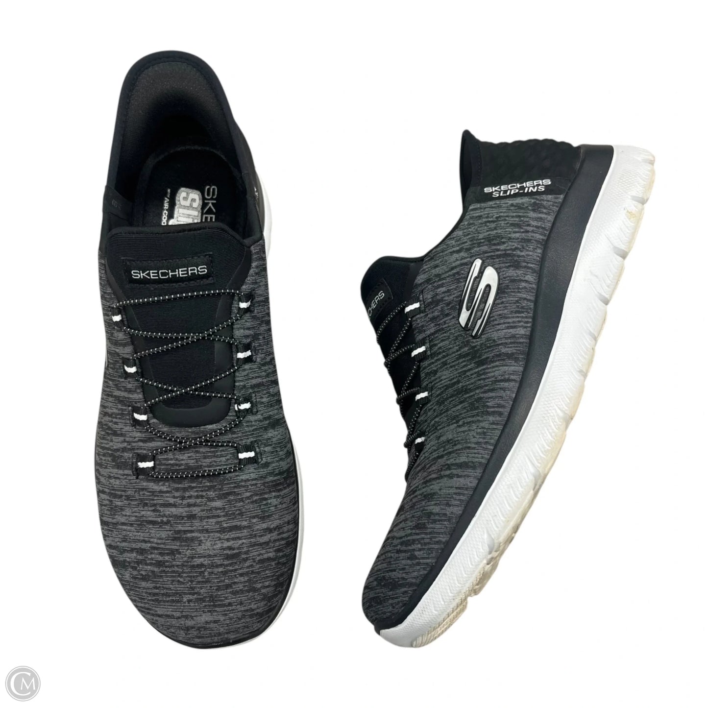 Shoes Sneakers By Skechers In Black & Grey, Size: 9