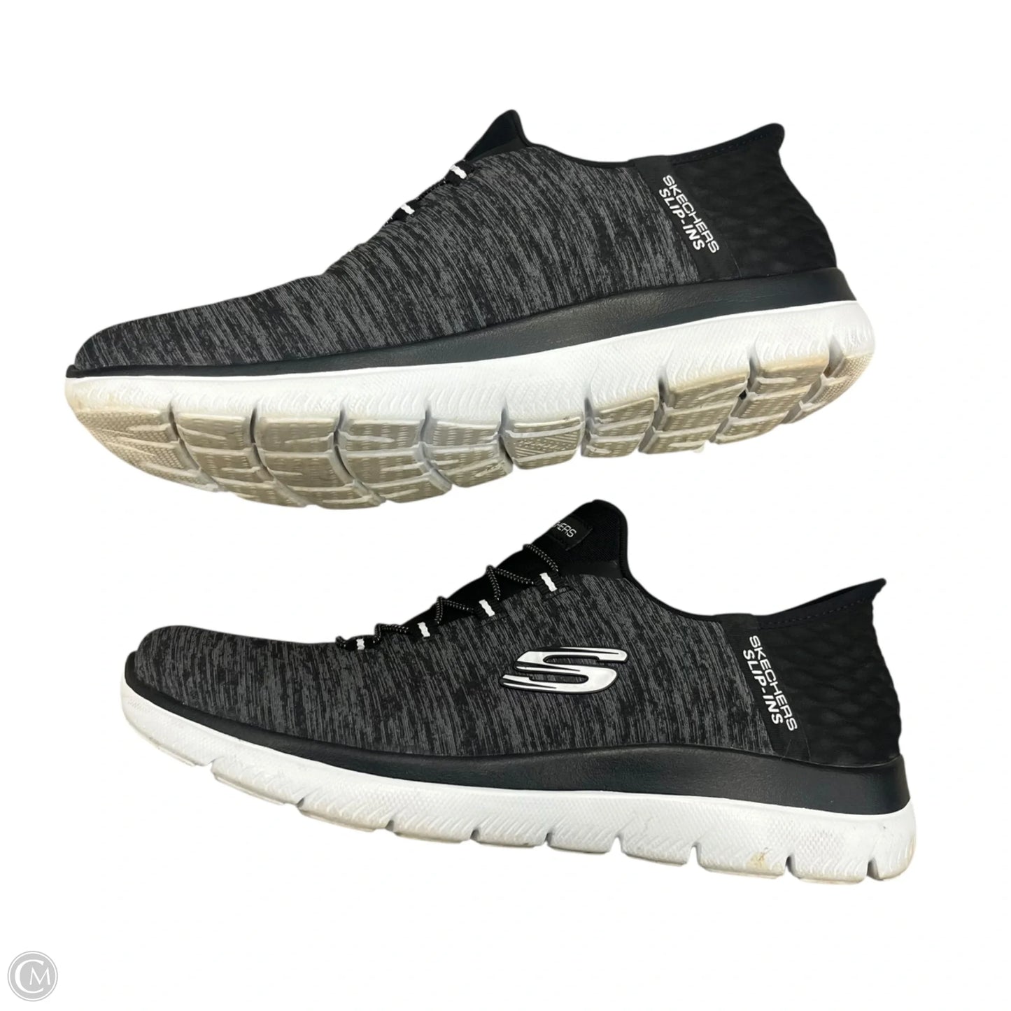Shoes Sneakers By Skechers In Black & Grey, Size: 9