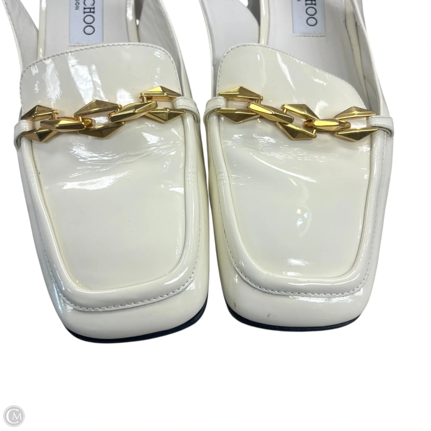 Shoes Luxury Designer By Jimmy Choo In Cream, Size: 9.5