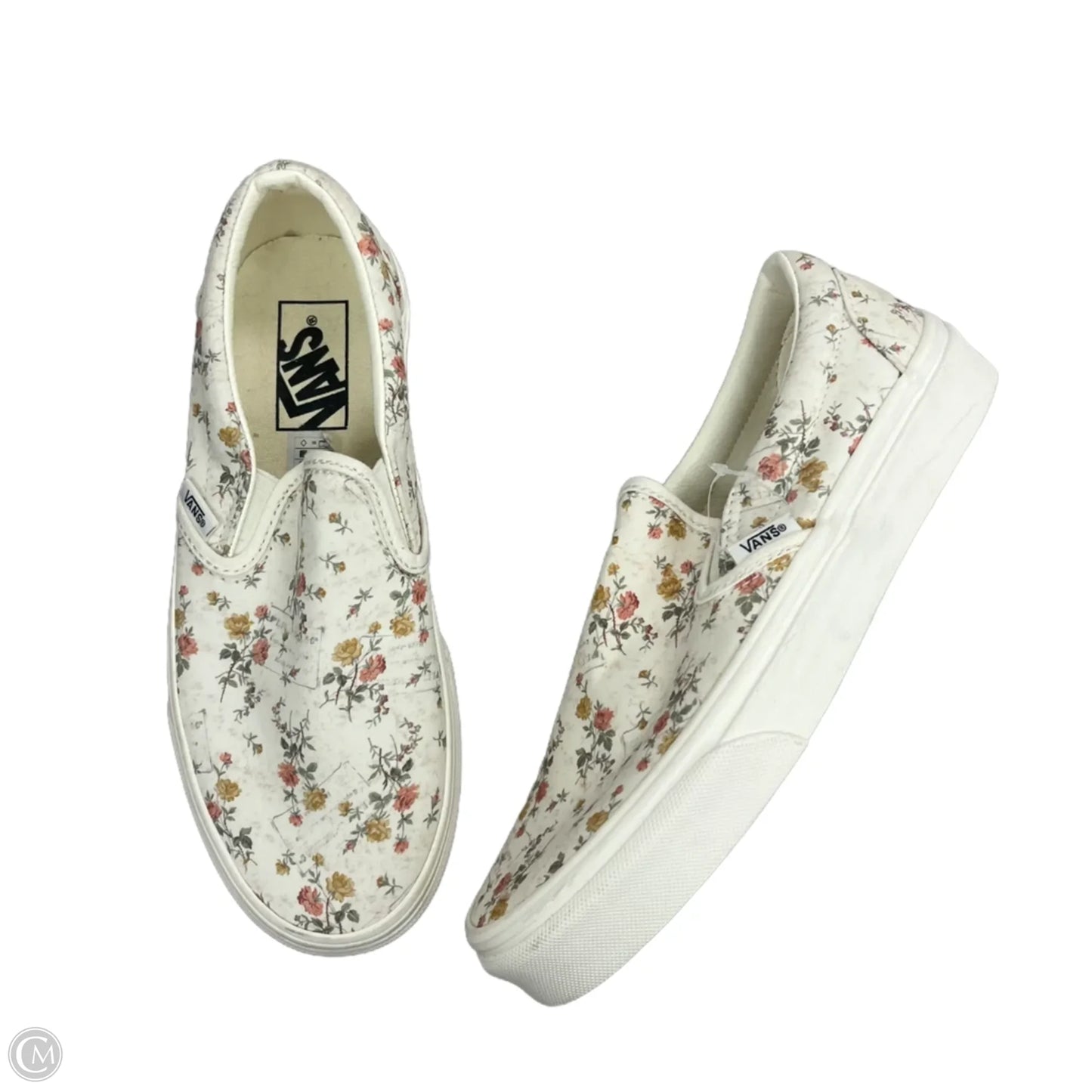 Shoes Sneakers By Vans In White & Yellow, Size: 7