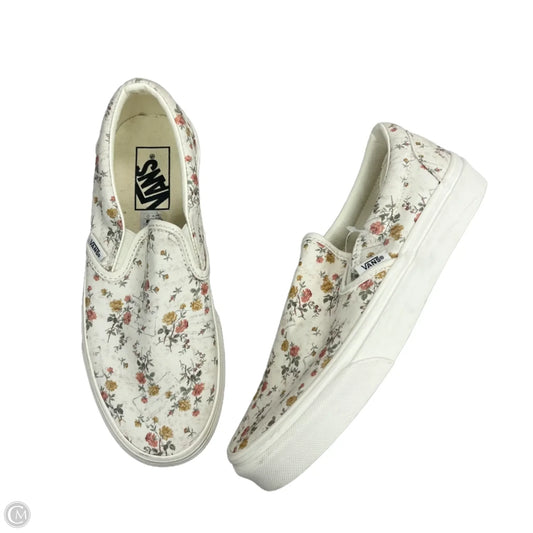 Shoes Sneakers By Vans In White & Yellow, Size: 7