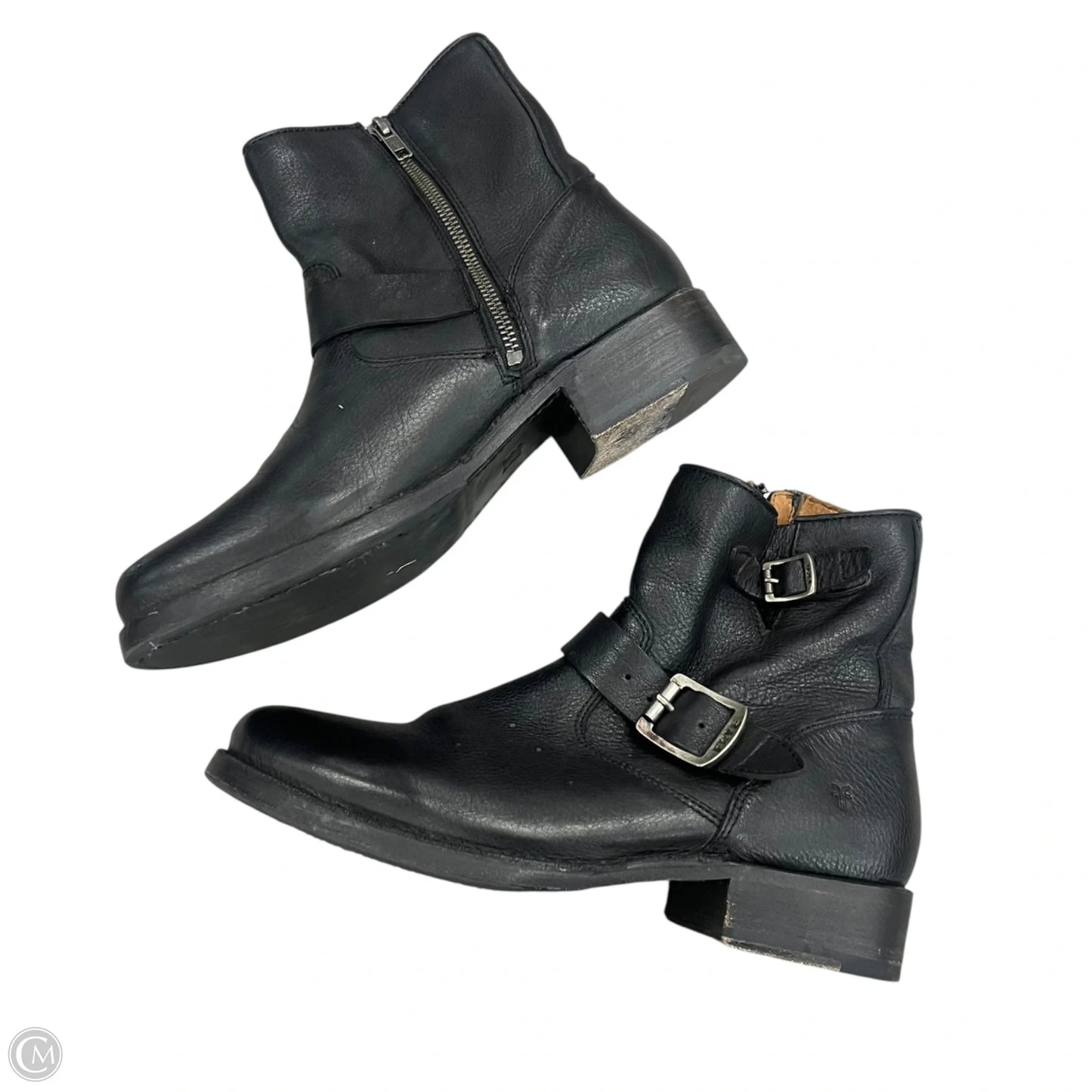 Boots Designer By Frye In Black, Size: 9.5