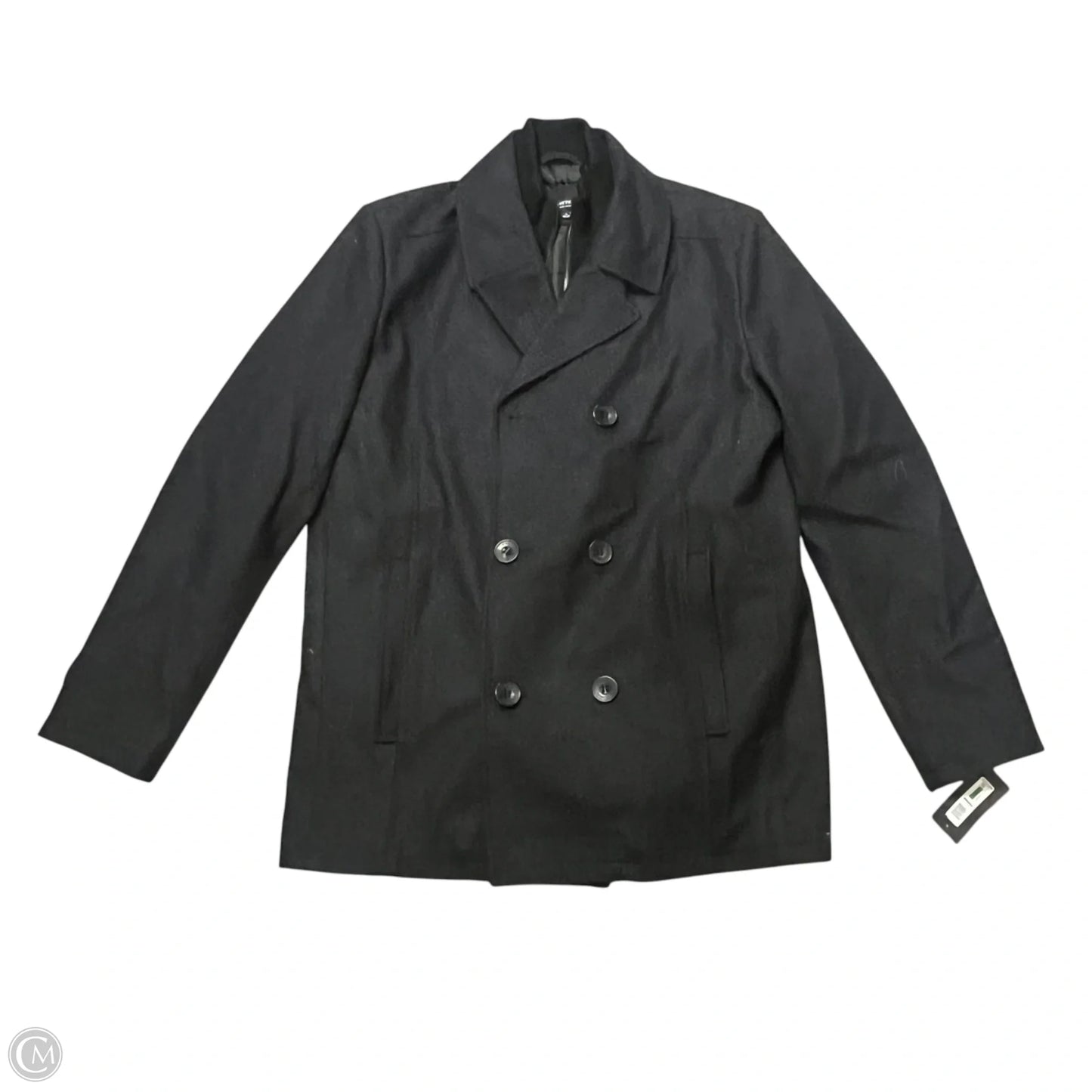 Coat Peacoat By Kenneth Cole In Black, Size: L