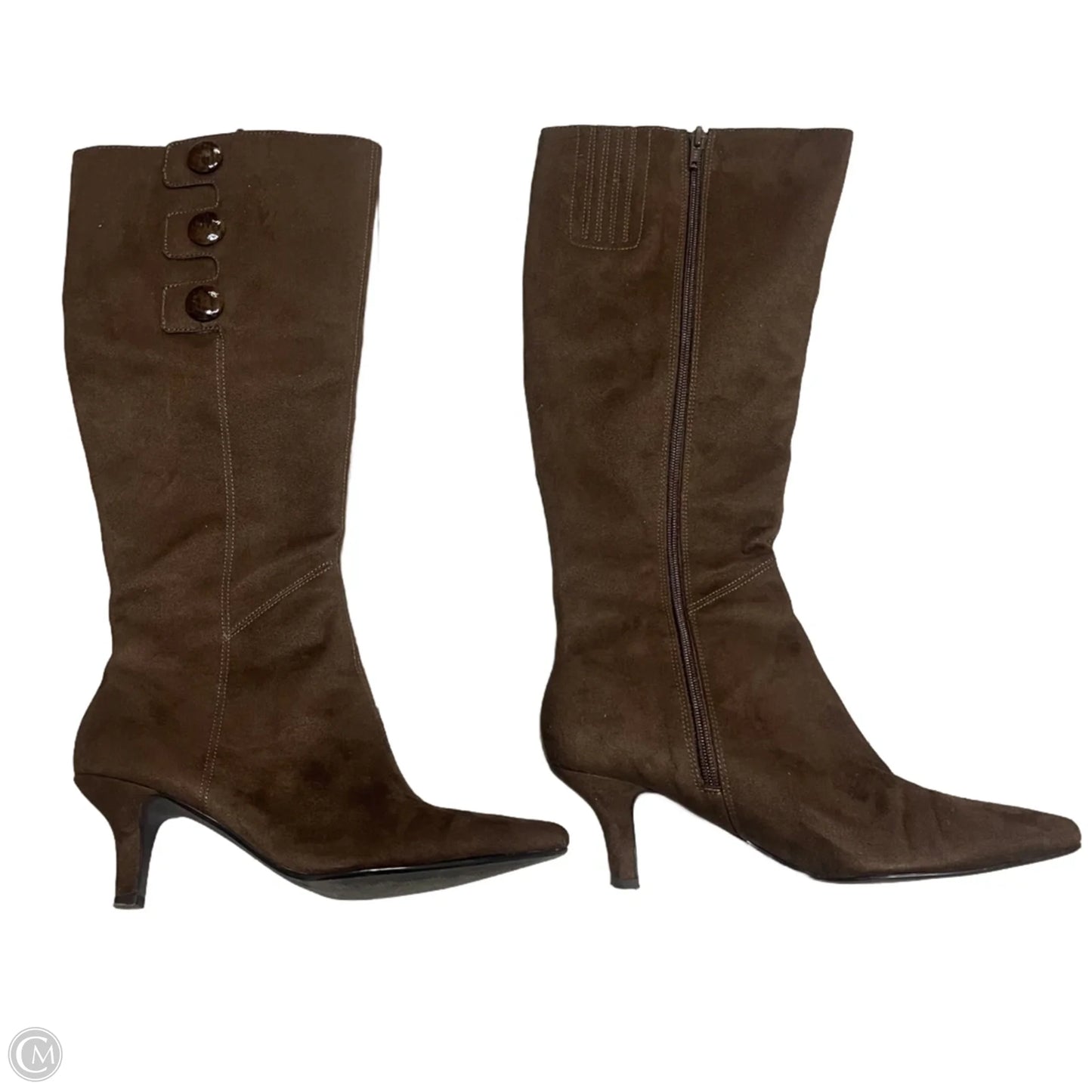 Boots Knee Heels By Bella Vita In Brown, Size: 7.5