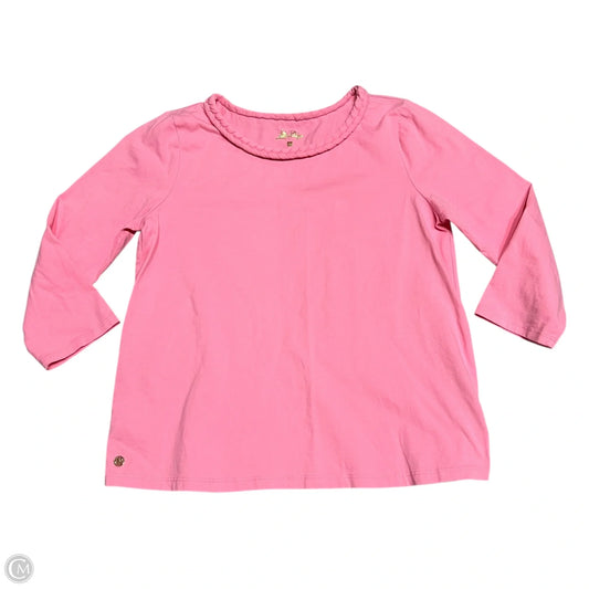 Top 3/4 Sleeve Designer By Lilly Pulitzer In Pink, Size: S