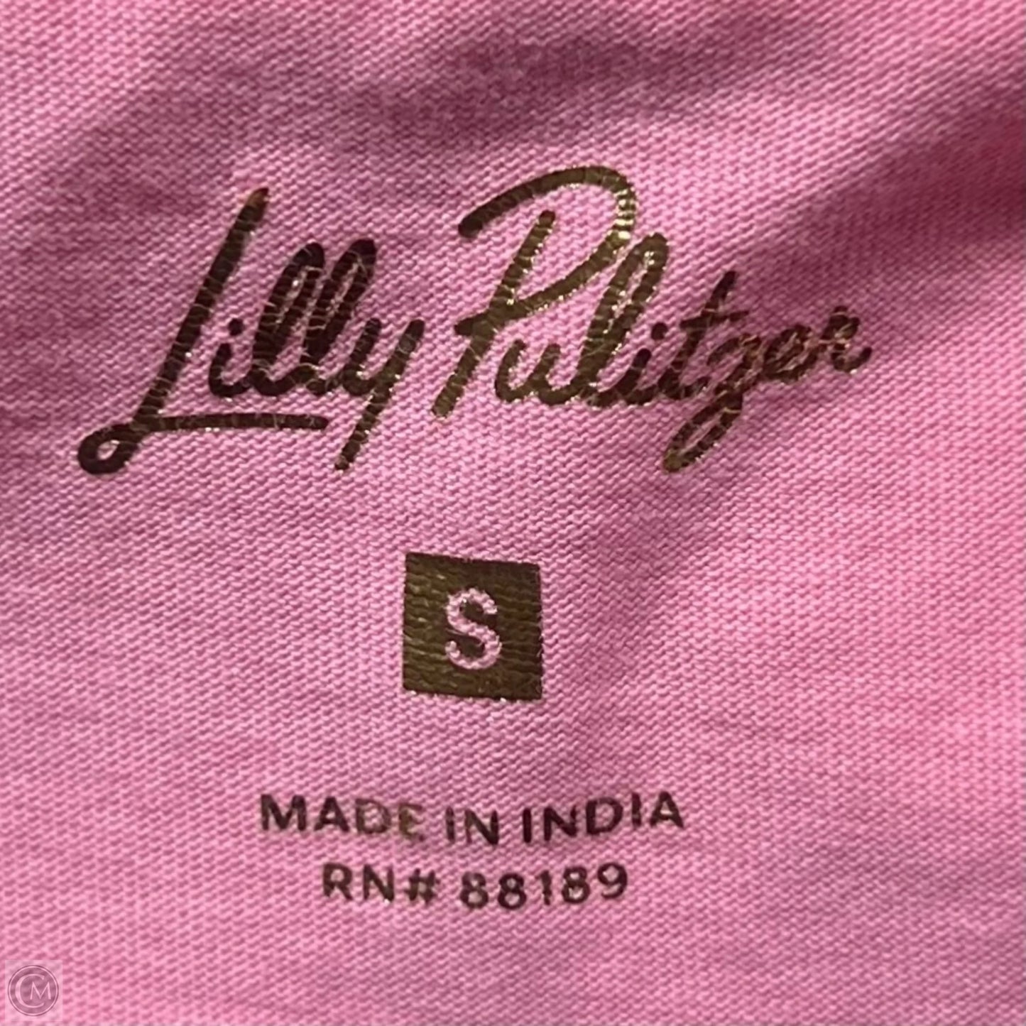 Top 3/4 Sleeve Designer By Lilly Pulitzer In Pink, Size: S