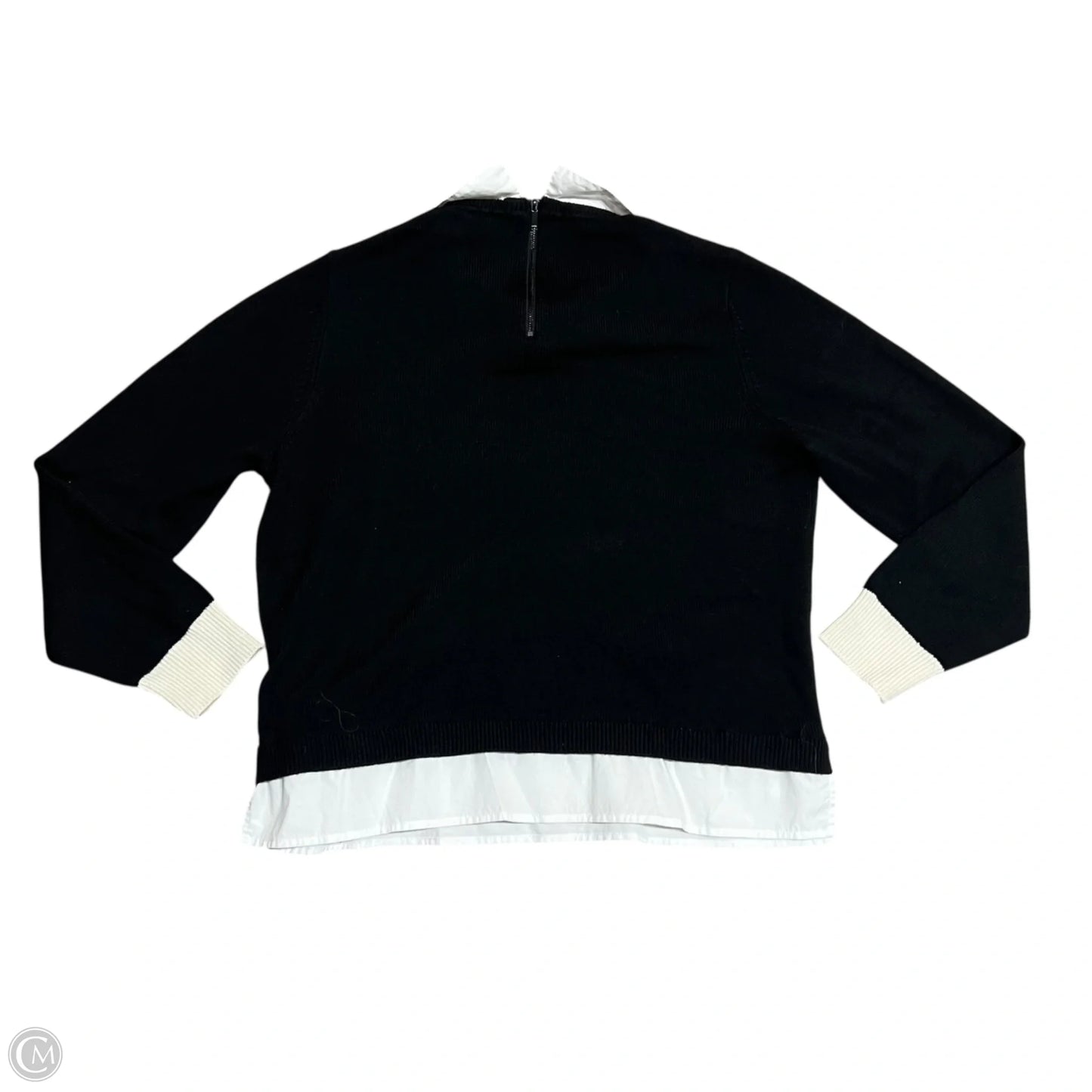 Sweater Designer By Karl Lagerfeld In Black & White, Size: L