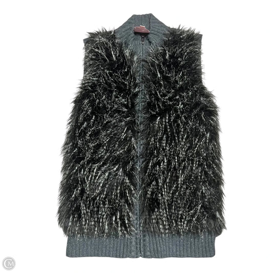 Vest Faux Fur & Sherpa By Romeo And Juliet In Black & Grey, Size: S