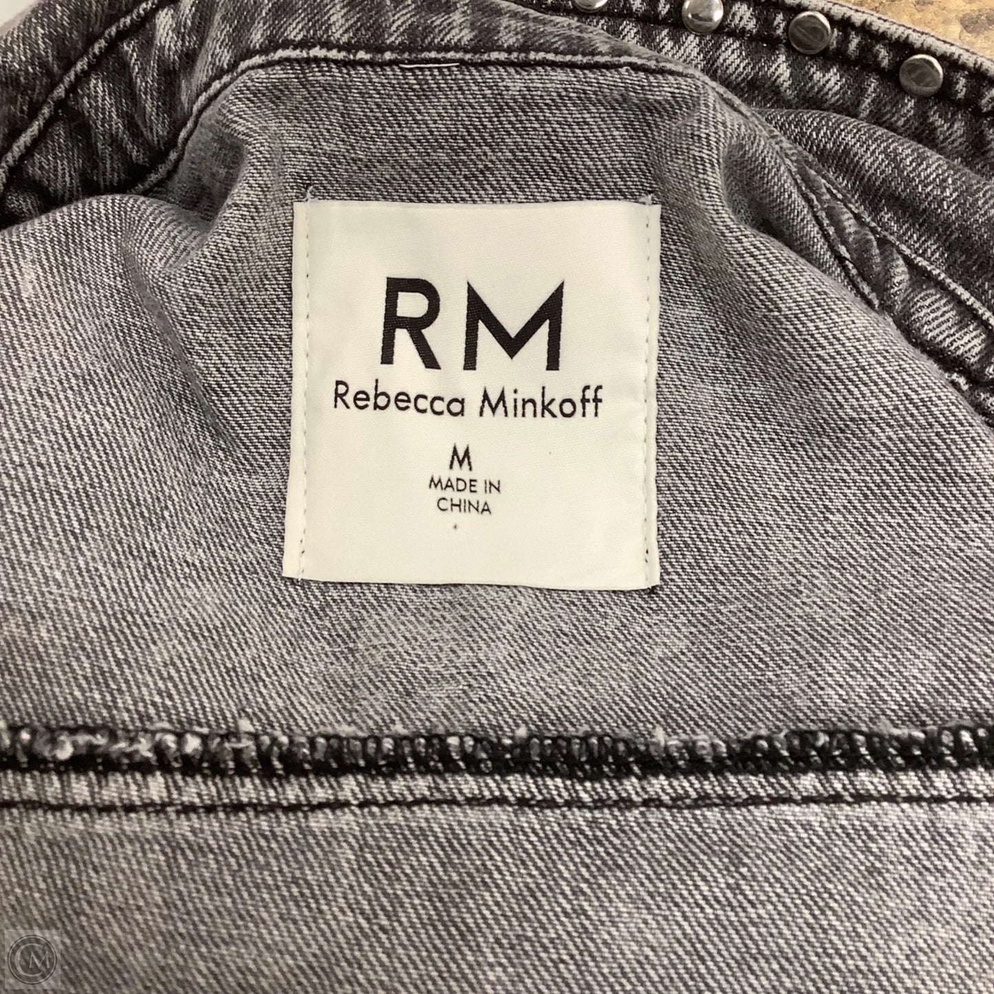 Jacket Designer By Rebecca Minkoff In Grey Denim, Size: M